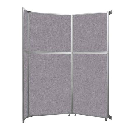 Versare Operable Wall Folding Room Divider 7'11" x 10'3/4" Cloud Gray Fabric 1070208-1